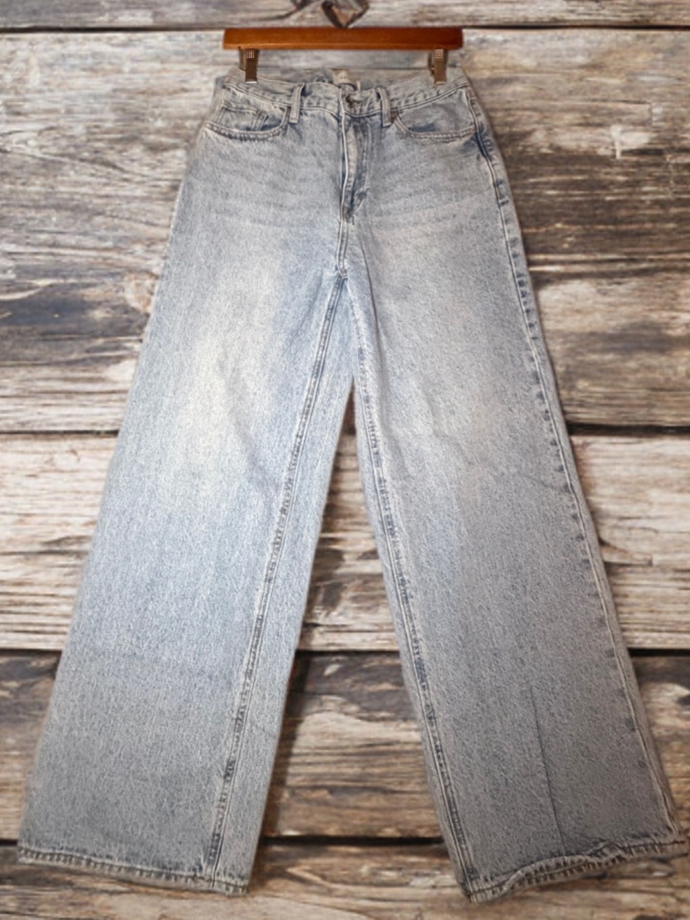 PacSun Light Gray Straight Leg Denim Jeans Washed Blue Size 27x29